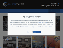 Tablet Screenshot of milvermetal.com